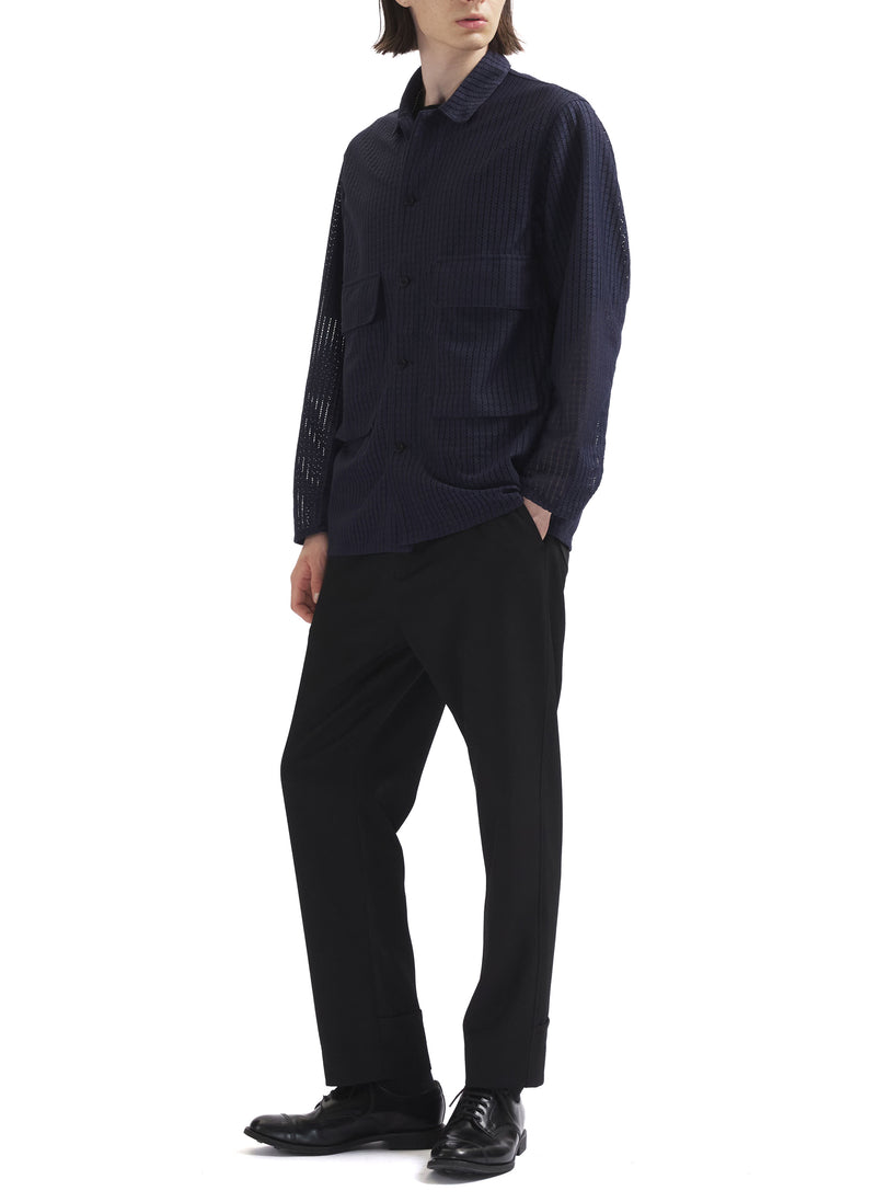Kyoto Imported Polyester Lace Open Collar Shirt Jacket
