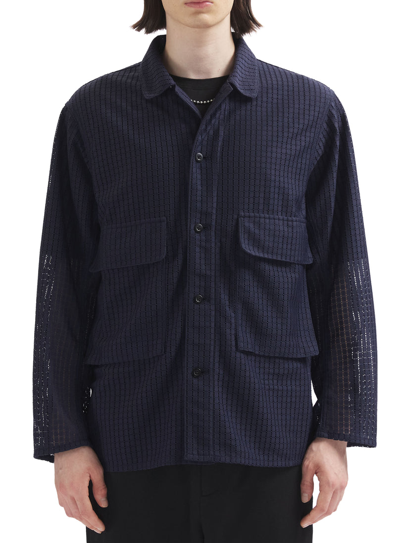 Kyoto Imported Polyester Lace Open Collar Shirt Jacket
