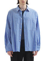 Cotton Stripe Classic Collar Shirt