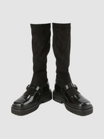 Squared-Toe Knee-High Mary-Jane Boots