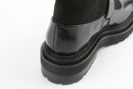 Squared-Toe Knee-High Mary-Jane Boots