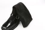 Squared-Toe Knee-High Mary-Jane Boots