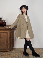 Double Face Wool Coat with Back Storm Shield