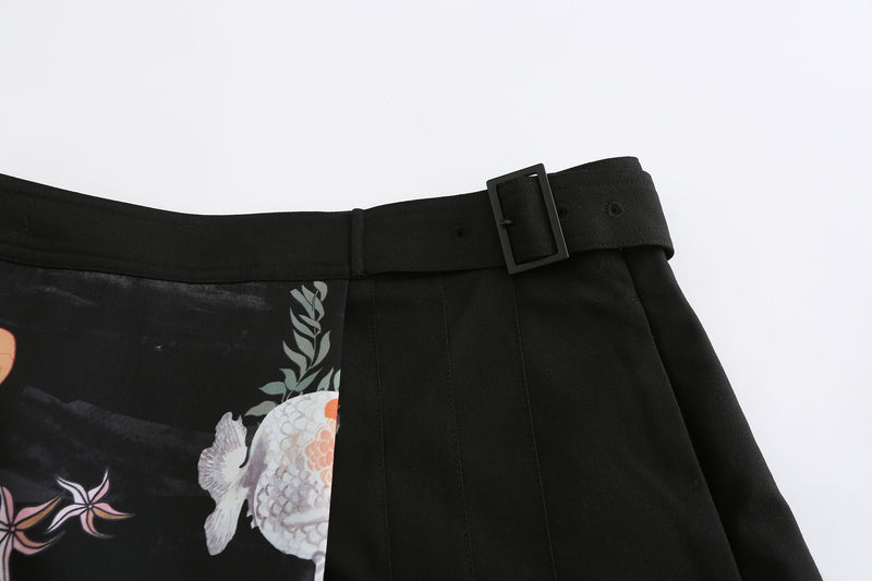 Fish Pattern Two-In-One Skirt