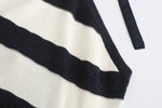 Stripe Knitted Halter Neck Vest Top