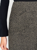 Asymmetric Check Wool Skirt
