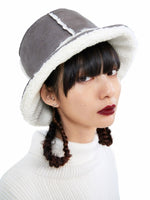 Sueded Shearling Bucket Hat