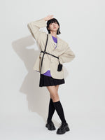 Crossbody Ticked Leather Belt With Mini Bag