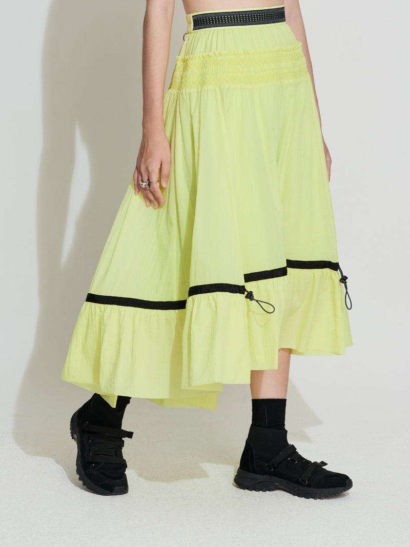 Tiered Layer Ruffle Outdoor Nylon Skirt