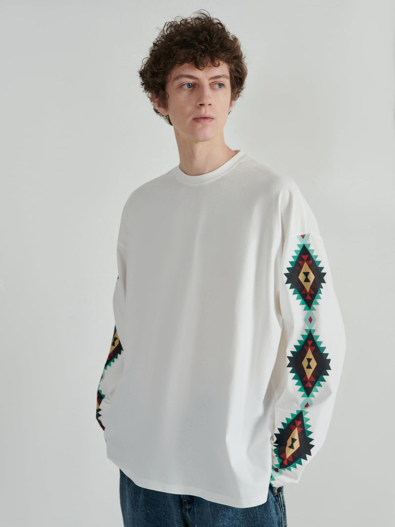 Trible Pattern Mock Neck
