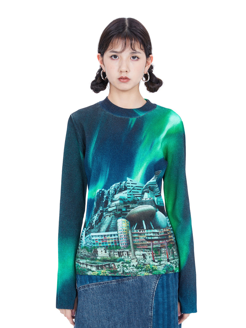 Surreal Collection: Overall print sweater