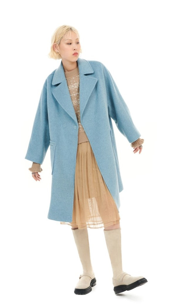 Double-breasted Notched-Collar Wool Coat