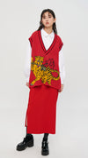 Tiger Jacquard Knit Vest Top