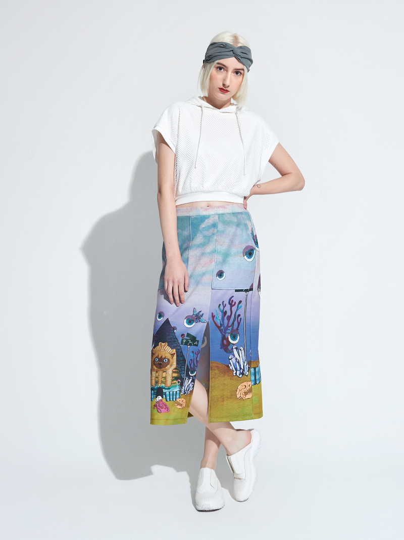 Digital Print Knit Skirt
