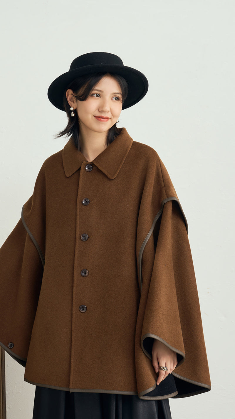 Oversized Cashmere Cape Coat