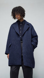 Indigo Kendo Belted Wrap Coat