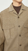 Down Fabric Open Collar Pocket Jacket