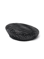 Pleated Faux Leather Beret