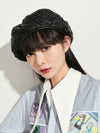Pleated Faux Leather Beret