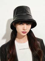 Faux Leather Layered Bucket Hat