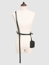 Crossbody Ticked Leather Belt With Mini Bag