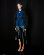 Asymmetric Check Wool Skirt