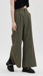 Pleated Straight-Leg Pants